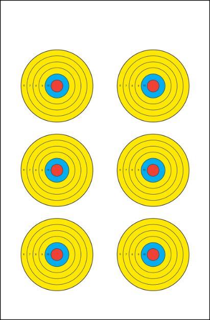 Picture of Action Target PRBE6100 High Visibility  Bullseye Paper 17.50" x 23" Multi-Color 100 Per Box