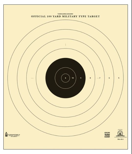 Picture of Action Target SR1100 Sighting Military Bullseye Tagboard Hanging 100 yds 21" x 21" Black/White 100 Per Box