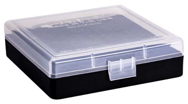 Picture of Berry's 87412 Ammo Box  9mm/380ACP Clear/Black Polypropylene 100rd