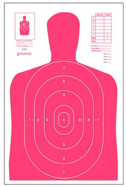 Picture of Action Target B27ERD100 Qualification High Visibility Fluorescent Silhouette Paper 23" x 35" Red/White 100 Per Box