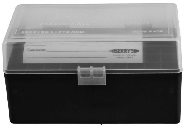 Picture of Berry's 79314 Ammo Box  243/308Win Clear/Black Polypropylene 50rd