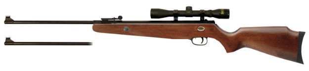 Picture of Beeman 1073GP Grizzly X2 Combo Gas Ram 177 22 1rd Shot Black Black Receiver Hardwood Scope 4x32mm