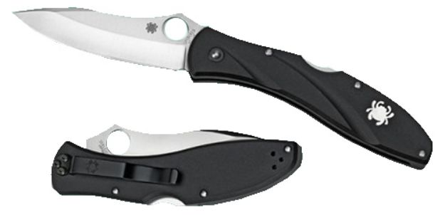 Picture of Spyderco C66PBK3 Centofante 3  3.14" Folding Drop Point Plain VG-10 SS Blade Black FRN Handle Includes Pocket Clip