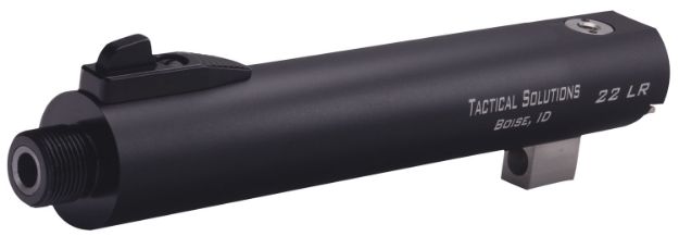 Picture of Tactical Solutions TL55TEMBNF Trail-Lite Barrel 22 LR 5.50" Black Matte Finish 6061-T6 Aluminum Material with Threading & Fiber Optic Front Sight for Browning Buck Mark