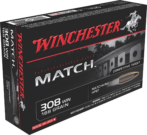 Picture of Winchester Ammo S308M Match  308Win 168gr Sierra MatchKing BTHP 20 Per Box/10 Case