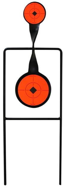 Picture of Birchwood Casey 46221 World of Targets Sharpshooter Rimfire Pistol/Rifle AR500 Steel Black/Orange Bullseye Illustration Impact Enhancement Motion