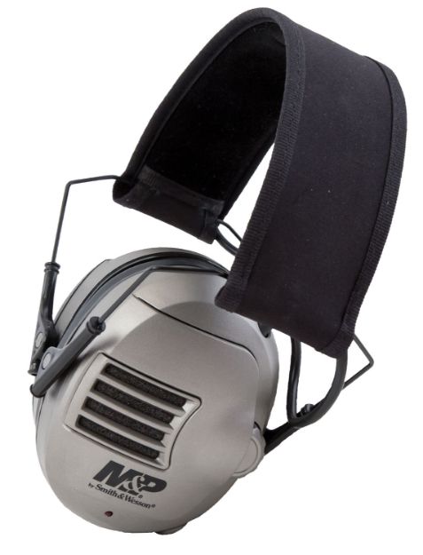 Picture of M&P Accessories 110041 Alpha Electronic Muff Polymer 23 dB Over the Head Gray/Black Adult 1 Pair