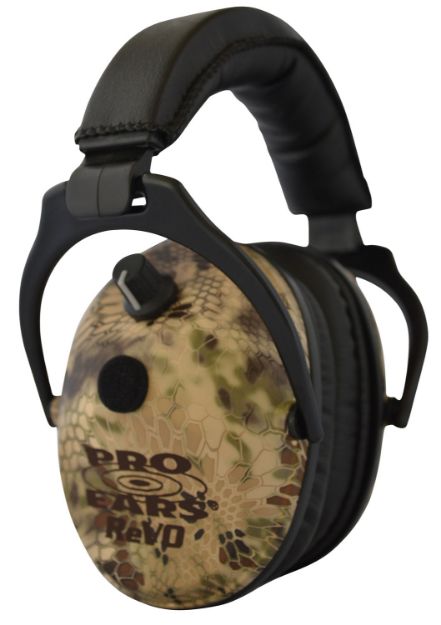 Picture of Pro Ears ER300HI ReVO Electronic Muff Polymer 25 dB Over the Head Kryptek Highlander/Black Youth 1 Pair