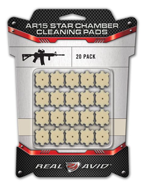 Picture of Real Avid AVAR15CP Star Chamber Cleaning Pads 223 Rem/5.56x45mm NATO Wool 20 Per Pkg