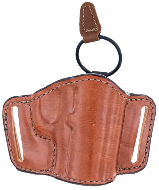 Picture of Bianchi 19256 105 Minimalist  OWB Size 14 Tan Leather Belt Slide Compatible w/Sig P365/Glock 42/Bersa Thunder/S&W 1911 Belt Up to 1.75" Wide Right Hand