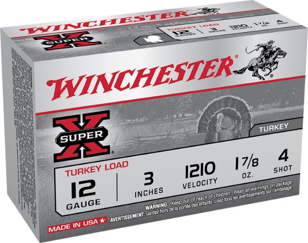 Picture of Winchester Ammo X123MT4 Super X Magnum Turkey 12Gauge 3" 1 7/8oz Copper Plated 4Shot 10 Per Box/10 Case