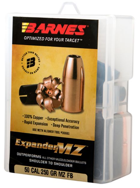 Picture of Barnes Bullets 30564 Expander MZ Muzzleloader 50 ExpanderMZ Hollow Point 250gr 15rd/Box