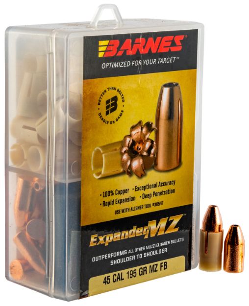 Picture of Barnes Bullets 30509 Expander MZ Muzzleloader 45 ExpanderMZ Hollow Point 195gr 24rd/Box