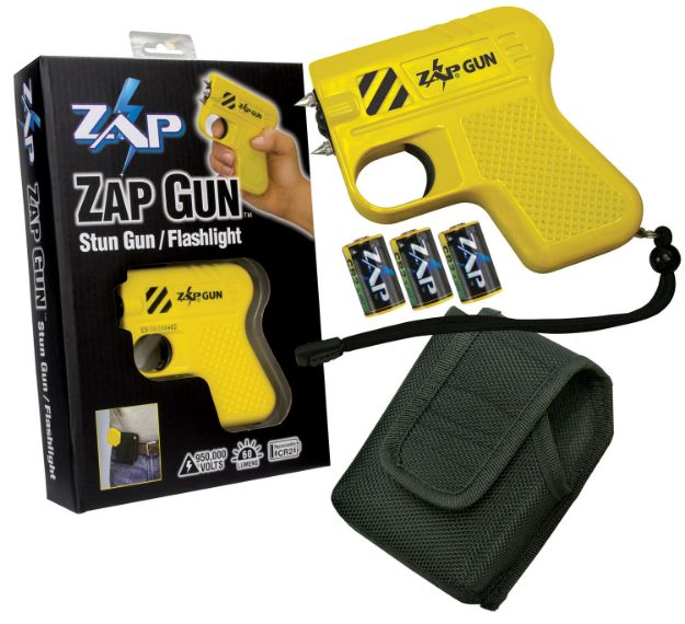 Picture of Zap ZAPGUN Zap Gun Stun Gun/Flashlight Range of Close Contact Yellow Plastic