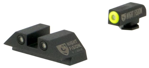 Picture of Night Fision GLK001003YGZ Tritium Night Sights For Glock  Green Tritium Yellow Outline Front Sight- Green Tritium Black Outline Rear Sight Glock 17/17L/19/22