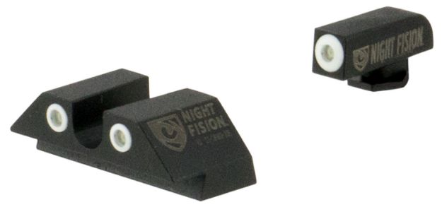 Picture of Night Fision GLK001007WGW Tritium Night Sights For Glock  Green Tritium White Outline Front Sight- Green Tritium White Outline Rear Sight Glock 17/17L/19/22