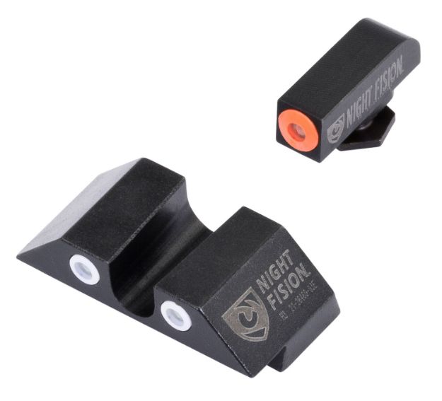 Picture of Night Fision GLK001007OGW Tritium Night Sights For Glock  Green Tritium Orange Outline Front Sight- Green Tritium White Outline Rear Sight Glock 17/17L/19/22