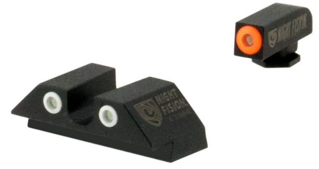 Picture of Night Fision GLK001007OGZ Tritium Night Sights For Glock  Green Tritium Orange Outline Front Sight- Green Tritium Black Outline Rear Sight Glock 17/17L/19/22