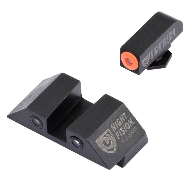 Picture of Night Fision GLK003003OGZ Tritium Night Sights For Glock  Green Tritium Orange Outline Front Sight- Green Tritium Black Outline Rear Sight Glock 42/43/43X