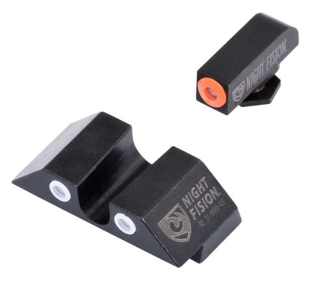 Picture of Night Fision GLK003007OGW Tritium Night Sights For Glock  Green Tritium Orange Outline Front Sight- Green Tritium White Outline Rear Sight Glock 42/43/43X