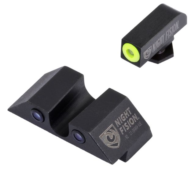 Picture of Night Fision GLK003007YGZ Tritium Night Sights For Glock  Green Tritium Yellow Outline Front Sight- Green Tritium Black Outline Rear Sight Glock 42/43/43X