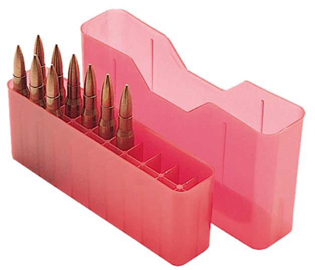 Picture of MTM Case-Gard J20XS29 Slip-Top Ammo Box  Multi-Caliber Clear Red Polypropylene 20rd