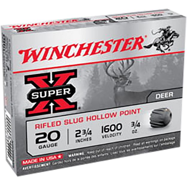 Picture of Winchester Ammo X20RSM5VP Super X  20Gauge 2.75" 3/4oz Rifled Slug Shot 15 Per Box/10 Case