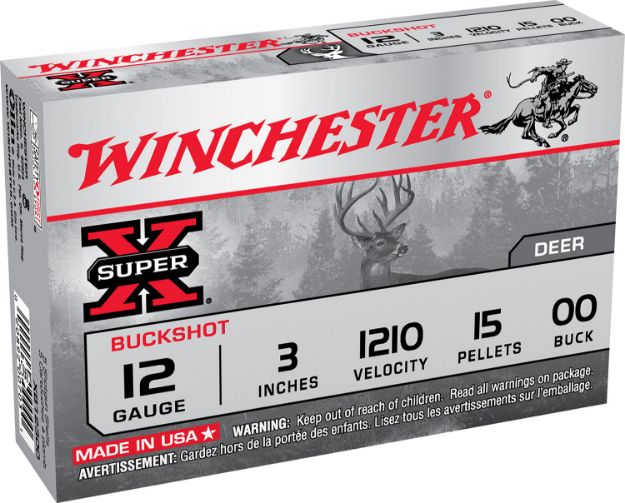 Picture of Winchester Ammo XB12300VP Super X  12Gauge 3" 15Pellets 00Buck Shot 15 Per Box/10 Case *Value Pack