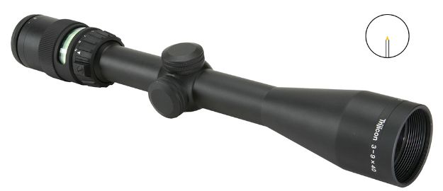 Picture of Trijicon 200008 AccuPoint  Black Hardcoat Anodized 3-9x 40mm 1" Tube Illuminated Green Triangle Post Reticle