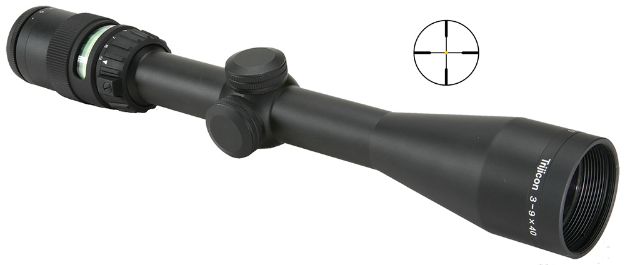 Picture of Trijicon 200002 AccuPoint  Black Hardcoat Anodized 3-9x 40mm 1" Tube Illuminated Duplex Crosshair w/Green Dot Reticle