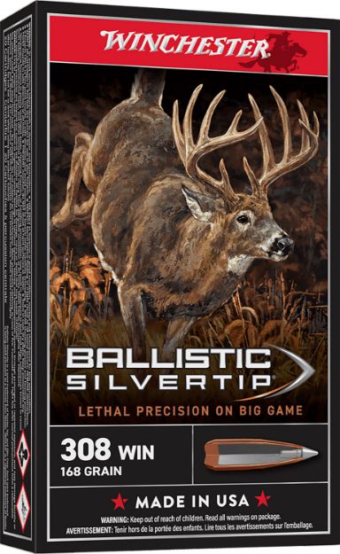 Picture of Winchester Ammo SBST308A Ballistic Silvertip  308Win 168gr Rapid Controlled Expansion Polymer Tip 20 Per Box/10 Case