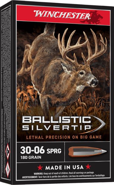 Picture of Winchester Ammo SBST3006B Ballistic Silvertip  30-06Springfield 180gr Rapid Controlled Expansion Polymer Tip 20 Per Box/10 Case