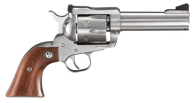 Picture of Ruger 0309 Blackhawk  357 Mag 6rd 4.63" Satin Stainless Steel Barrel, Cylinder & Frame, Hardwood Grip, Transfer Bar Safety, Exposed Hammer