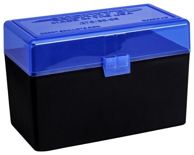 Picture of Berry's 82467 Ammo Box  243/308Win Blue/Black Polypropylene 50rd