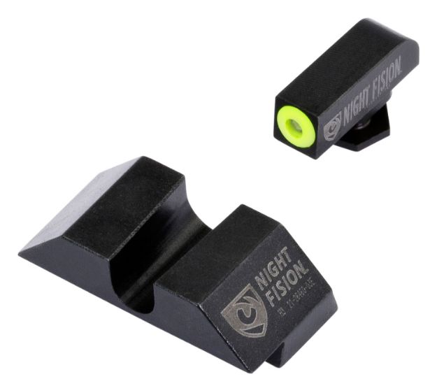 Picture of Night Fision GLK001014YGZ Tritium Night Sights For Glock  Green Tritium Yellow Outline Front Sight- Black/Blank Rear Sight Glock 17/17L/19/22