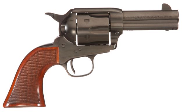 Picture of Taylors & Company 550884DE Runnin Iron Black Rock 45 Colt (LC) Caliber with 3.50" Barrel, 6rd Capacity Cylinder, Overall Black Nitride Finish Steel, Checkered Walnut Grip & Overall Taylor Polish