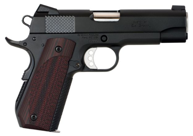 Picture of Ed Brown KC18G4 1911 Kobra Carry 45 ACP 7+1 4.25" Stainless Recessed Crown Barrel, Black Gen4 Snakeskin Serrated Carbon Steel Slide & Frame w/Beavertail, Laminate Wood Grip