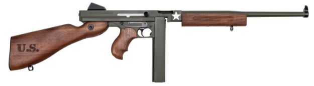 Picture of Thompson TM1C1 M1 Carbine Carbine Tanker 45 ACP Caliber with 16.50" Barrel, 30+1 Capacity (Stick), 20+1 Capacity, OD Green Cerakote Metal Finish, Walnut Stock Wood Grip Right Hand