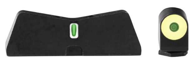 Picture of XS Sights GL0009S5Y DXT2 Big Dot Night Sights fits Glock  Black | Green Tritium Yellow Outline Front Sight Green Tritium White Outline Bar Rear Sight