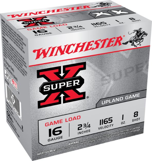 Picture of Winchester Ammo XU168 Super X Game Load 16Gauge 2.75" 1oz 8Shot 25 Per Box/10 Case