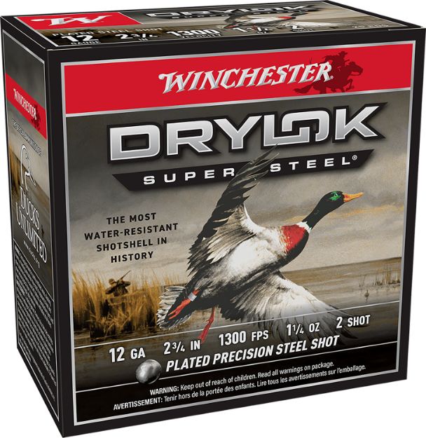 Picture of Winchester Ammo XSM122 Drylok Super Steel Magnum 12Gauge 2.75" 1 1/4oz 2Shot 25 Per Box/10 Case