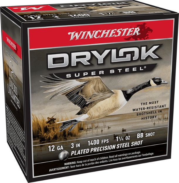 Picture of Winchester Ammo XSV123BB Drylok Super Steel Magnum 12Gauge 3" 1 1/4oz BBShot 25 Per Box/10 Case