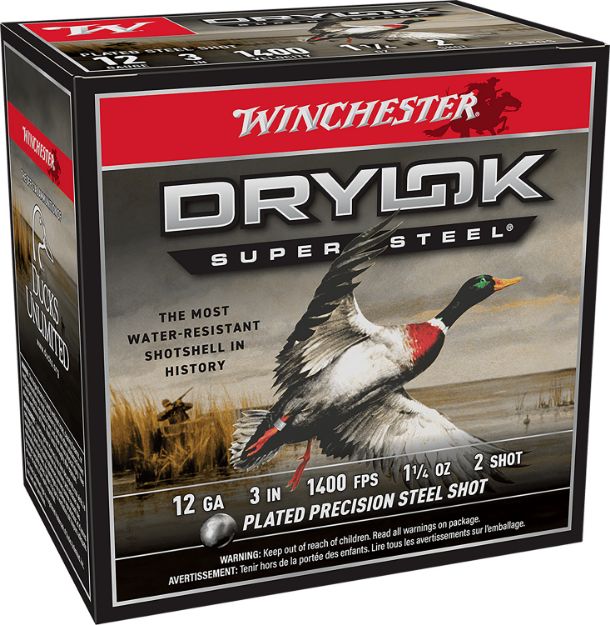 Picture of Winchester Ammo XSV1232 Drylok Super Steel Magnum 12Gauge 3" 1 1/4oz 2Shot 25 Per Box/10 Case