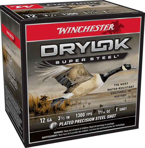 Picture of Winchester Ammo XSC12LT Drylok Super Steel Magnum 12Gauge 3.50" 1 9/16oz TShot 25 Per Box/10 Case