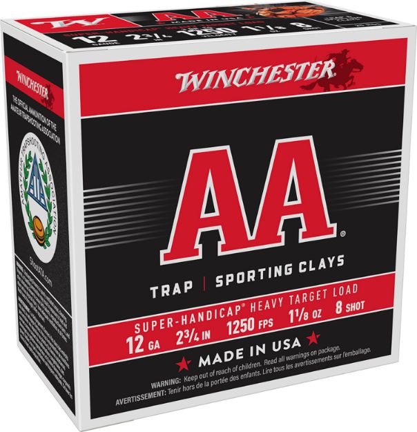 Picture of Winchester Ammo AAHA128 AA Super Handicap Heavy Target 12Gauge 2.75" 1 1/8oz 8Shot 25 Per Box/10 Case