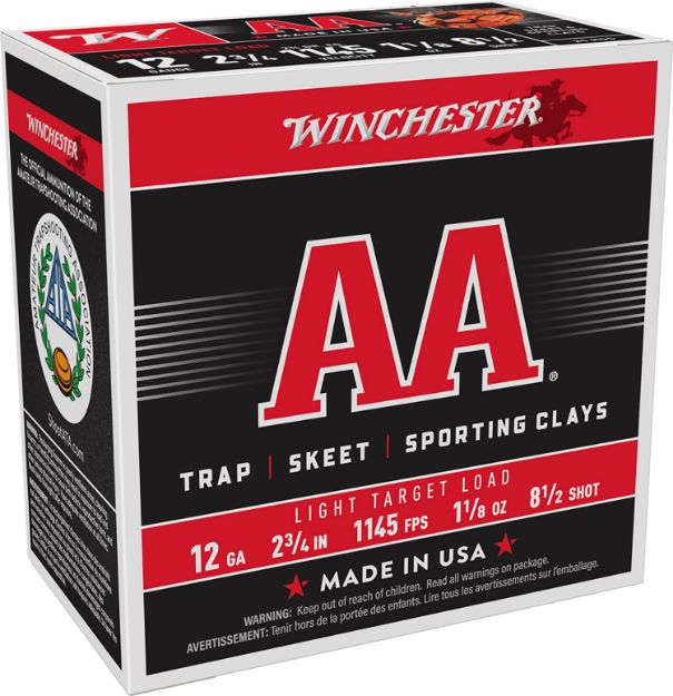 Picture of Winchester Ammo AA1285 AA Light Target 12Gauge 2.75" 1 1/8oz 8.5Shot 25 Per Box/10 Case