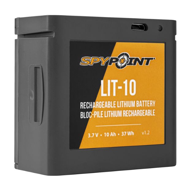 Picture of Spypoint 05558 LIT-10 Rechargeable Lithium Battery Pack  Black 3.7 Volts 10,000 mAh Fits LINK-MICRO/LINK-MICRO-LTE/LINK-MICRO-S-LTE/CELL-LINK