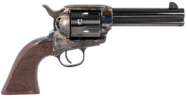 Picture of Taylors & Company 550812 Smoke Wagon  45 Colt (LC) Caliber with 4.75" Blued Finish Barrel, 6rd Capacity Blued Finish Cylinder, Color Case Hardened Finish Steel Frame & Checkered Walnut Grip