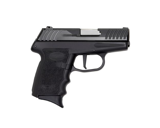 Picture of SCCY Industries DVG1CBE DVG-1  Striker Fire 9mm Luger Caliber with 3.10" Barrel, 10+1 Capacity, Black Finish Frame, Serrated Black Nitride Stainless Steel Slide & Finger Grooved Polymer Grip