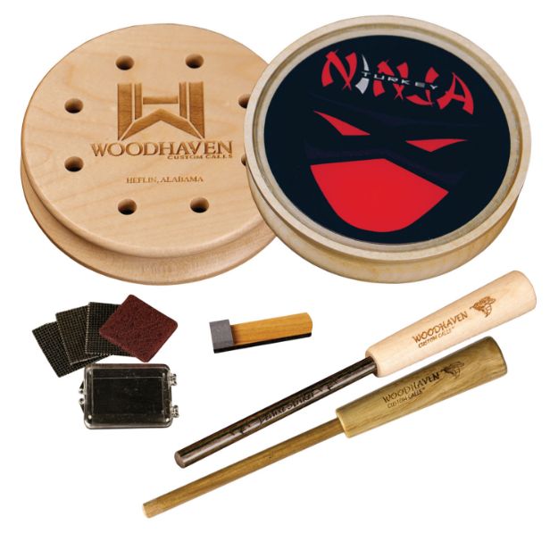 Picture of Woodhaven WH310 Red Ninja  Friction Call Turkey Hen Sounds Attracts Turkeys Natural Glass/Wood